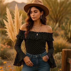 💫 Kaelyn Max II Off-Shoulder Ruffle Top EUC SZ 1X💫